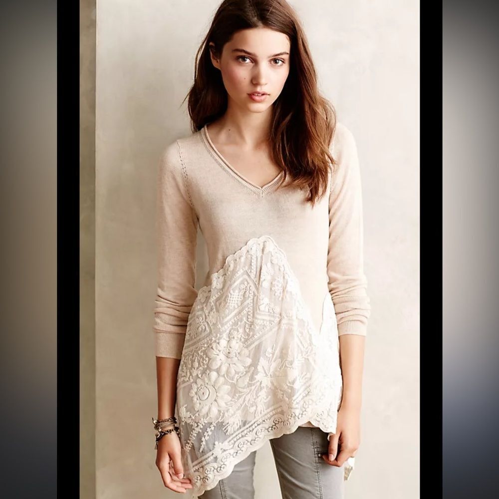 Anthropologie Angel Of The North Alpinum Pullover Sweater Top Size XS